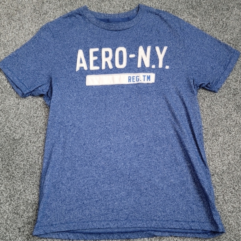 Aeropostale Heather Blue Graphic Tee